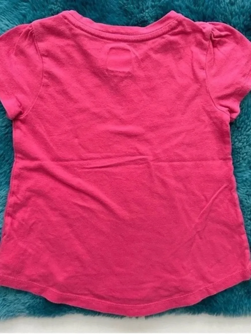 GAP Hot Pink Short Sleeve Tee with Puff Shoulders